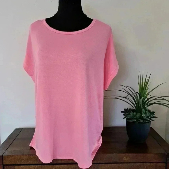 ❤️ NWT Buffalo David Bitton Short Sleeved Jersey Knit Top Medium Pink - Picture 2 of 9
